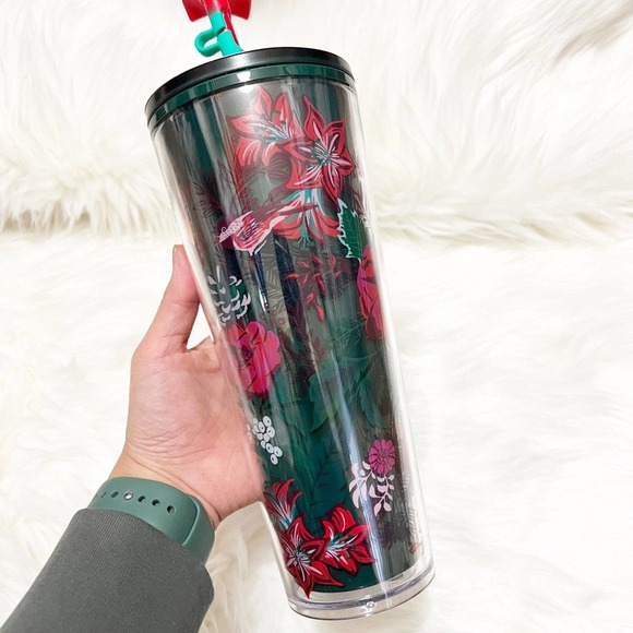 Starbucks • 2022 Holiday Pointsetta Straw Topper 24oz. Tumbler - Picture 2 of 7